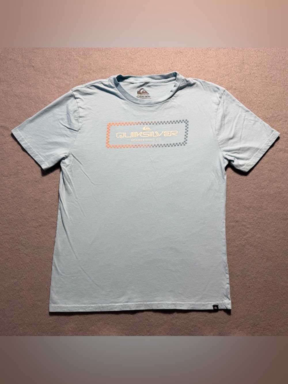 Quiksilver Youth XL T-Shirt Blue Spellout Logo Tee Size 18-20 Surf Summer